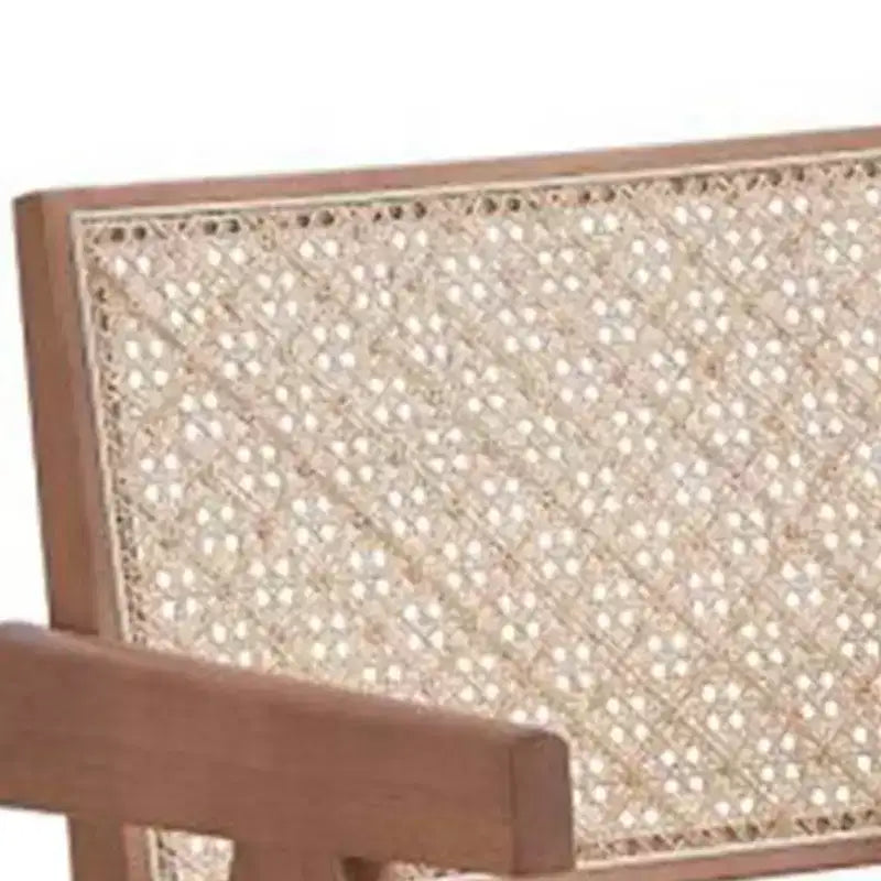 Poltrona Velentina da 24" in rattan/finitura naturale - Acme Furniture: Rivestimento in pelle, capitonné, struttura in composito di legno