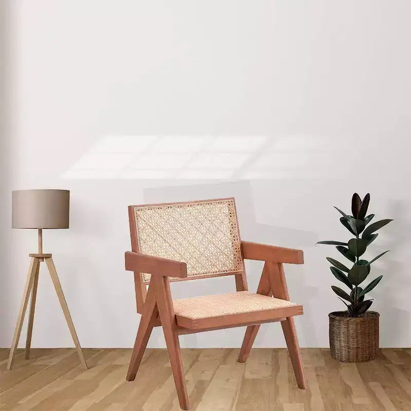 Poltrona Velentina da 24" in rattan/finitura naturale - Acme Furniture: Rivestimento in pelle, capitonné, struttura in composito di legno