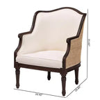 Poltrona Bali & Pari Ornella con dettagli in tessuto e legno Beige/Marrone Scuro: Rivestimento in poliestere, Struttura in rattan