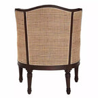Poltrona Bali & Pari Ornella con dettagli in tessuto e legno Beige/Marrone Scuro: Rivestimento in poliestere, Struttura in rattan
