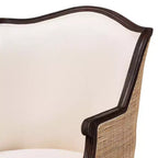 Poltrona Bali & Pari Ornella con dettagli in tessuto e legno Beige/Marrone Scuro: Rivestimento in poliestere, Struttura in rattan