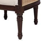 Poltrona Bali & Pari Ornella con dettagli in tessuto e legno Beige/Marrone Scuro: Rivestimento in poliestere, Struttura in rattan