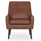 Poltrona accent Warnock Marrone Saddle distressed - WyndenHall: Ecopelle, gambe in legno di gomma