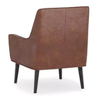 Poltrona accent Warnock Marrone Saddle distressed - WyndenHall: Ecopelle, gambe in legno di gomma