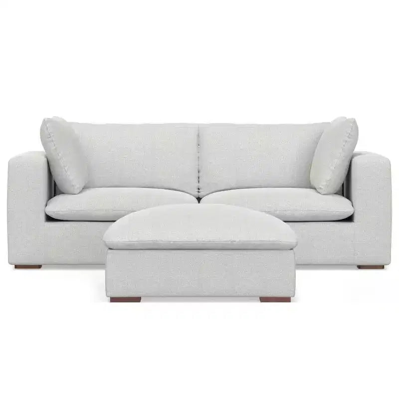 Divano a 2 posti WyndenHall Marlee e pouf, grigio nuvola