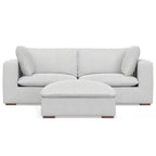 Divano a 2 posti WyndenHall Marlee e pouf, grigio nuvola