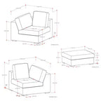 Divano a 2 posti WyndenHall Marlee e pouf, grigio nuvola