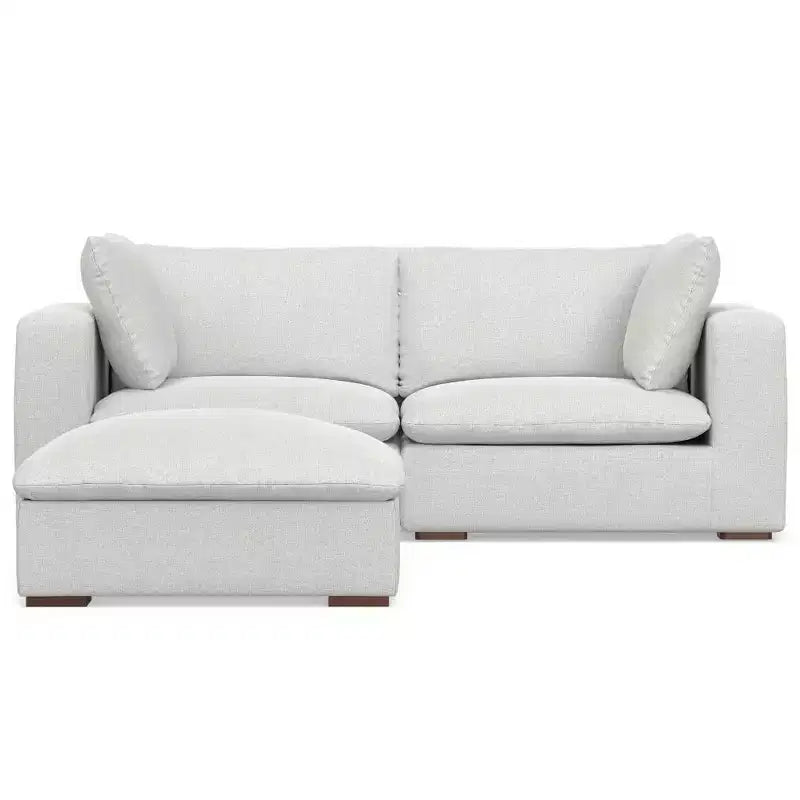 Divano a 2 posti WyndenHall Marlee e pouf, grigio nuvola
