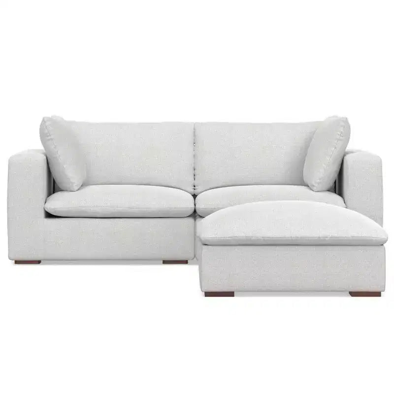 Divano a 2 posti WyndenHall Marlee e pouf, grigio nuvola