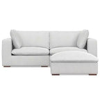 Divano a 2 posti WyndenHall Marlee e pouf, grigio nuvola