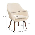Breighton Home Poltrona a pozzetto Charlotte Wingback accentata in crema/caffè