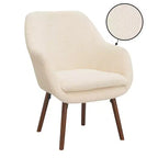 Breighton Home Poltrona a pozzetto Charlotte Wingback accentata in crema/caffè