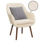 Breighton Home Poltrona a pozzetto Charlotte Wingback accentata in crema/caffè