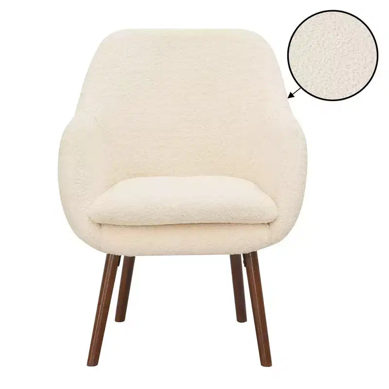 Breighton Home Poltrona a pozzetto Charlotte Wingback accentata in crema/caffè