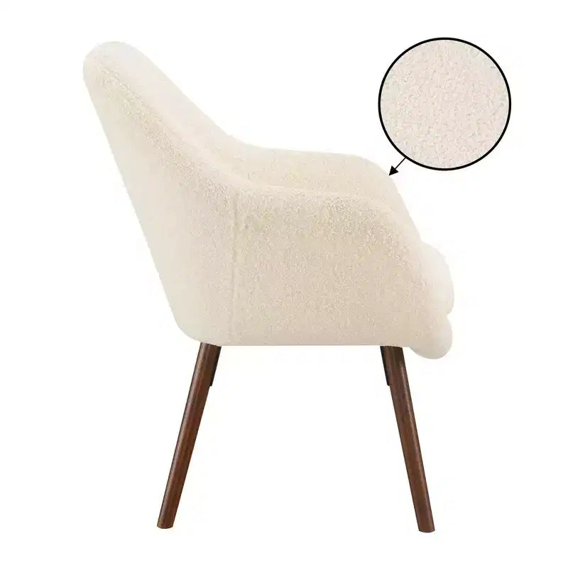 Breighton Home Poltrona a pozzetto Charlotte Wingback accentata in crema/caffè
