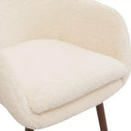 Breighton Home Poltrona a pozzetto Charlotte Wingback accentata in crema/caffè