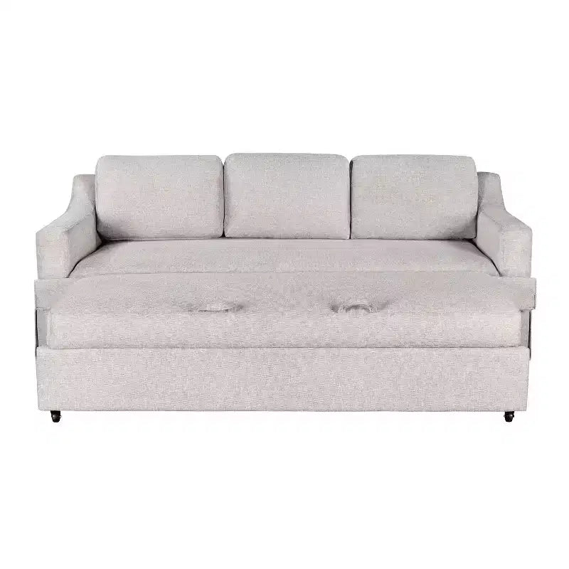 Divano letto estraibile Serta Hans in lino: queen size, divano convertibile con materasso a molle