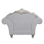 Poltrona Pelumi 62", lino grigio chiaro, finitura platino - Acme Furniture