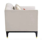 Divano Tayden da 71" in velluto beige: Acme Furniture, capitonné in cristallo, dettagli dorati