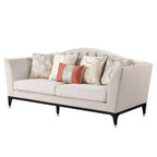 Divano Tayden da 71" in velluto beige: Acme Furniture, capitonné in cristallo, dettagli dorati