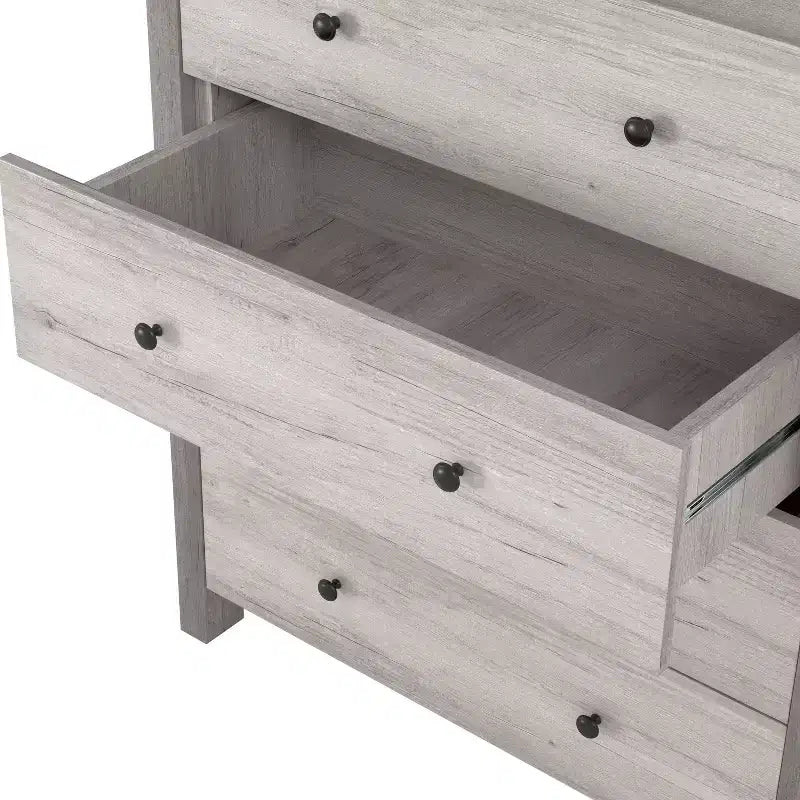 miBasics Cassettiera a 4 cassetti Chickadee Farmhouse Bianco Coastal: Contenitore in MDF, Ferramenta Antiribaltamento