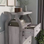 miBasics Cassettiera a 4 cassetti Chickadee Farmhouse Bianco Coastal: Contenitore in MDF, Ferramenta Antiribaltamento