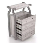 miBasics Cassettiera a 4 cassetti Chickadee Farmhouse Bianco Coastal: Contenitore in MDF, Ferramenta Antiribaltamento