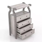 miBasics Cassettiera a 4 cassetti Chickadee Farmhouse Bianco Coastal: Contenitore in MDF, Ferramenta Antiribaltamento