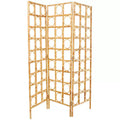 Olivia & May Rattan Handmade Woven 3 Panel Room Divider Screen with Open Frame Design Brown: Nautical Coastal Beach Style, No Assembly Required