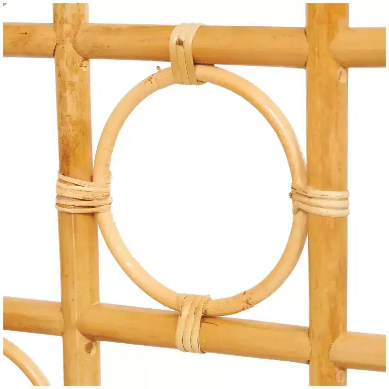 Olivia & May Divisorio a 3 Pannelli in Rattan Intrecciato a Mano con Cornice Aperta Marrone: Stile Costiero Nautico da Spiaggia, Nessun Assemblaggio Richiesto