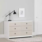 Cassettiera doppia a 6 cassetti South Shore bianca/beige