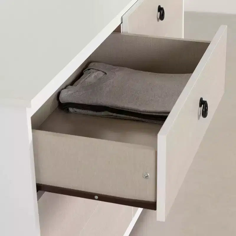 Cassettiera doppia a 6 cassetti South Shore bianca/beige
