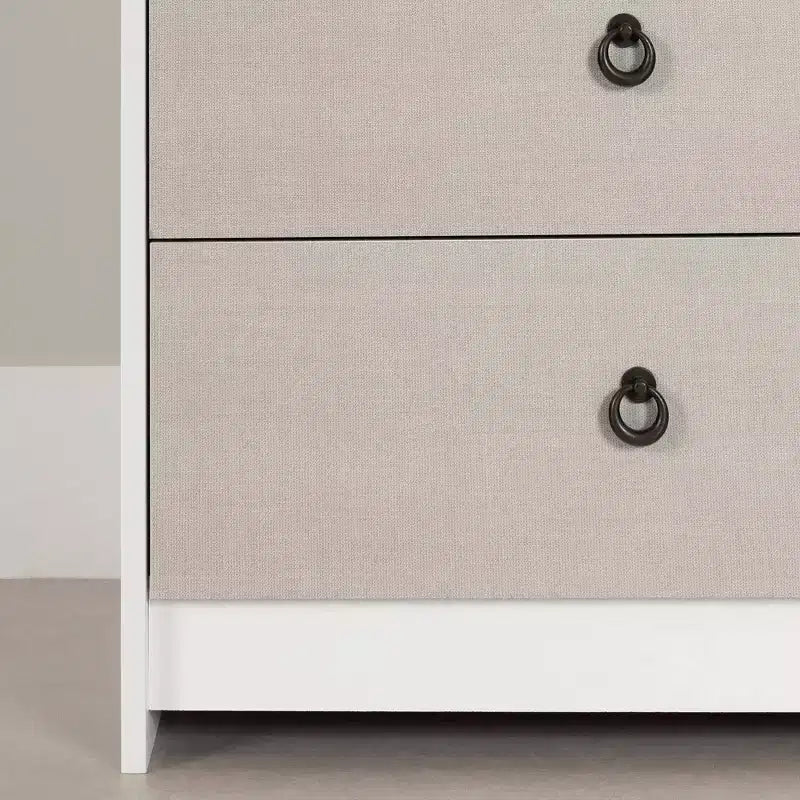 Cassettiera doppia a 6 cassetti South Shore bianca/beige