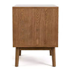 HOMES: Inside + Out Riverstone Comodino Moderno Mid-Century con 2 Cassetti Noce