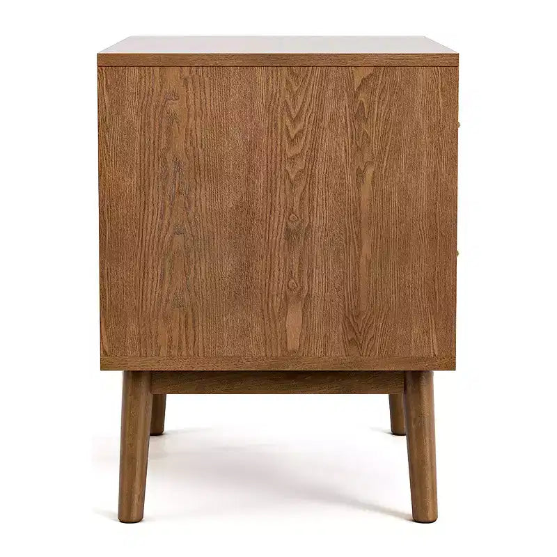 HOMES: Inside + Out Riverstone Comodino Moderno Mid-Century con 2 Cassetti Noce