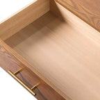HOMES: Inside + Out Riverstone Comodino Moderno Mid-Century con 2 Cassetti Noce