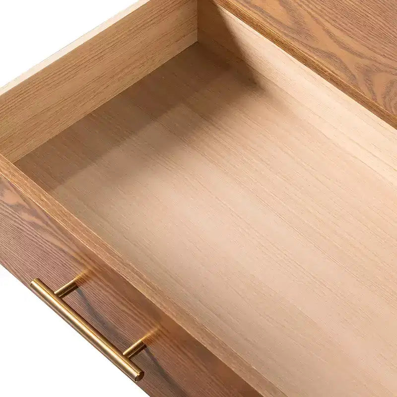 HOMES: Inside + Out Riverstone Comodino Moderno Mid-Century con 2 Cassetti Noce