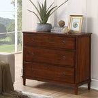 Comfort Pointe Cambridge Dresser Brown: Transitional Style, Metal Glides, Safety Stops, No Assembly Required