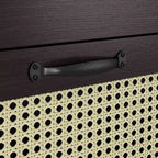 Cassettiera Summertree Transizionale in Rattan Sintetico Intrecciato a 4 Cassetti Espresso - miBasics: Stile Bohémien, Atmosfera da Resort, Design Salvaspazio
