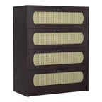 Cassettiera Summertree Transizionale in Rattan Sintetico Intrecciato a 4 Cassetti Espresso - miBasics: Stile Bohémien, Atmosfera da Resort, Design Salvaspazio