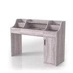24/7 Shop At Home 49" Peacemeld Contemporary 3 Drawer Makeup Vanity Table with Glass Top Coastal White: Bedroom Vanity with Ample Storage