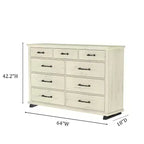 Festivo 2pz Cassettiera Contemporanea a 9 Cassetti e Comò a 5 Cassetti da 24 pollici Colore Bianco Sporco Effetto Taglio Sega: Conforme alle Norme di Sicurezza ASTM, Contenitore per Camera da Letto