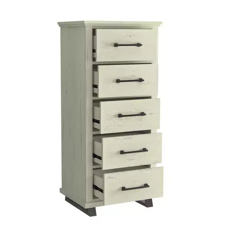Festivo 2pz Cassettiera Contemporanea a 9 Cassetti e Comò a 5 Cassetti da 24 pollici Colore Bianco Sporco Effetto Taglio Sega: Conforme alle Norme di Sicurezza ASTM, Contenitore per Camera da Letto