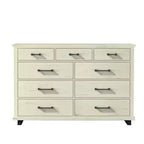 Festivo 2pz Cassettiera Contemporanea a 9 Cassetti e Comò a 5 Cassetti da 24 pollici Colore Bianco Sporco Effetto Taglio Sega: Conforme alle Norme di Sicurezza ASTM, Contenitore per Camera da Letto