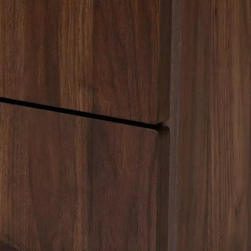 Comodino in legno a 2 cassetti Graceland noce marrone/oro - Baxton Studio