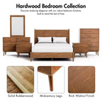 HOMES: Inside + Out Set Camera da Letto Matrimoniale 3 Pezzi Mid-Century Modern Riverstone con 2 Comodini Noce
