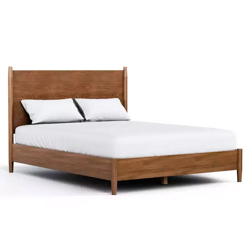 HOMES: Inside + Out Set Camera da Letto Matrimoniale 3 Pezzi Mid-Century Modern Riverstone con 2 Comodini Noce