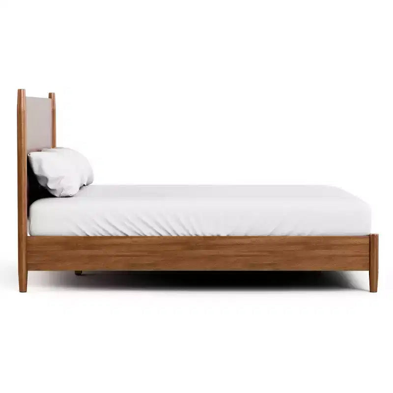 HOMES: Inside + Out Set Camera da Letto Matrimoniale 3 Pezzi Mid-Century Modern Riverstone con 2 Comodini Noce