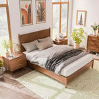 HOMES: Inside + Out Set Camera da Letto Matrimoniale 3 Pezzi Mid-Century Modern Riverstone con 2 Comodini Noce