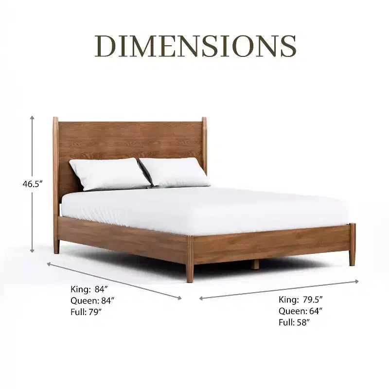 HOMES: Inside + Out Set Camera da Letto Matrimoniale 3 Pezzi Mid-Century Modern Riverstone con 2 Comodini Noce